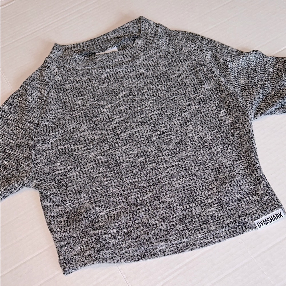 Gymshark Black and White Knit Top.  Medium